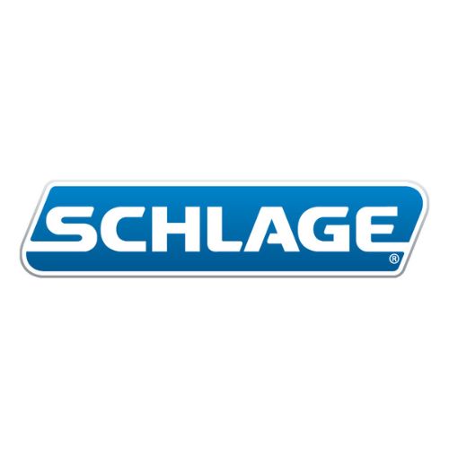 Schlage logo in blue and white – popular for home and commercial door hardware